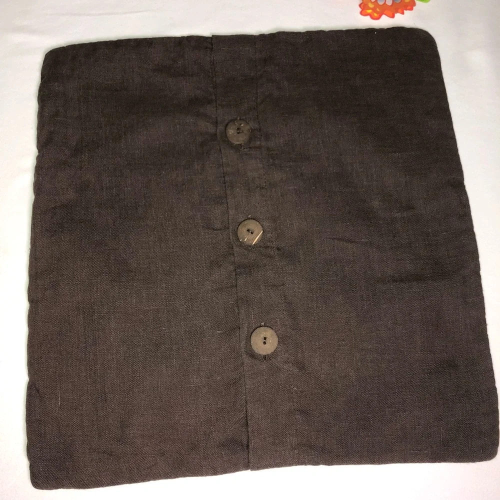 West Elm Linen Beaded Accent Pillow Cover, pre-owned, pet/smoke free home